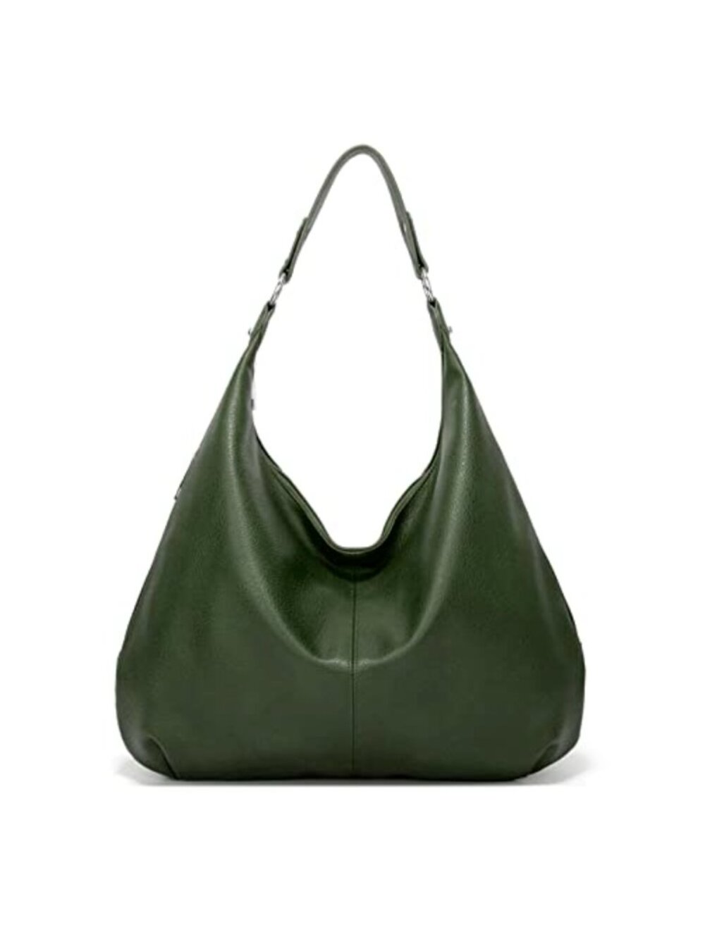 Soft Faux Leather Hobo Shoulder Bag with Zipper